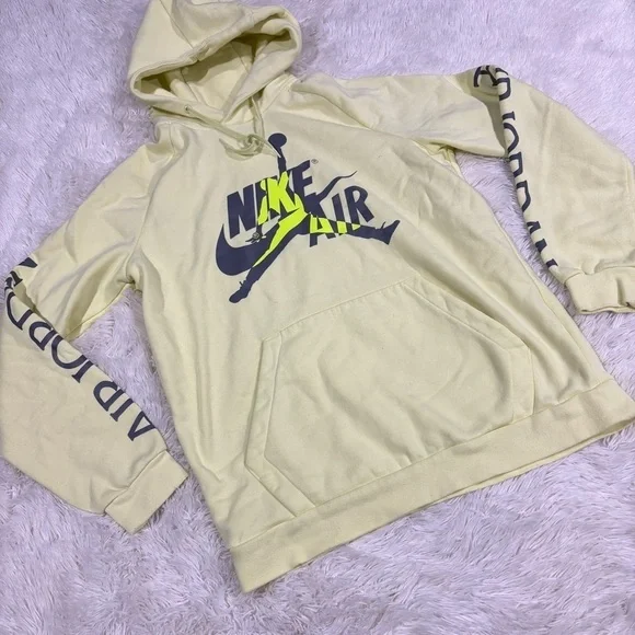 Jordan Men's Jumpman Classics Pullover Hoodie 'Neon Green' BV6010-335 Size Large - Picture 3 of 15